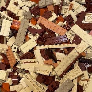 4lbs Genuine LEGO Tan/Dark Tan/Brown/Nougat Random Bricks Plates Pieces Bulk Lot